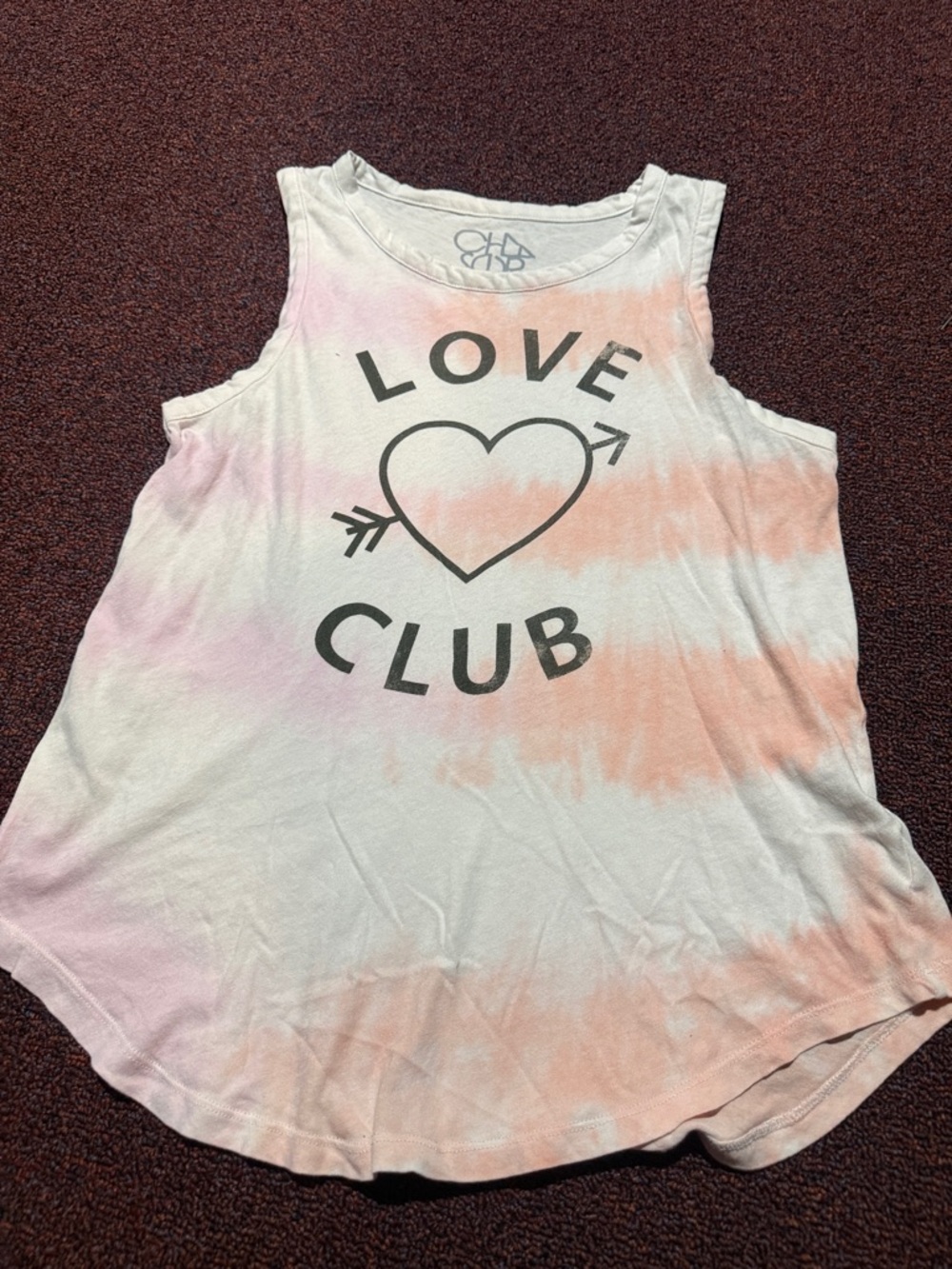 Chaser Women's 'Love Club' Tie-Dye Muscle Tee - Pink & Peach